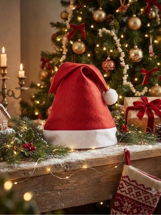 Accessories - Red Santa Hat with White Trim - NWOT